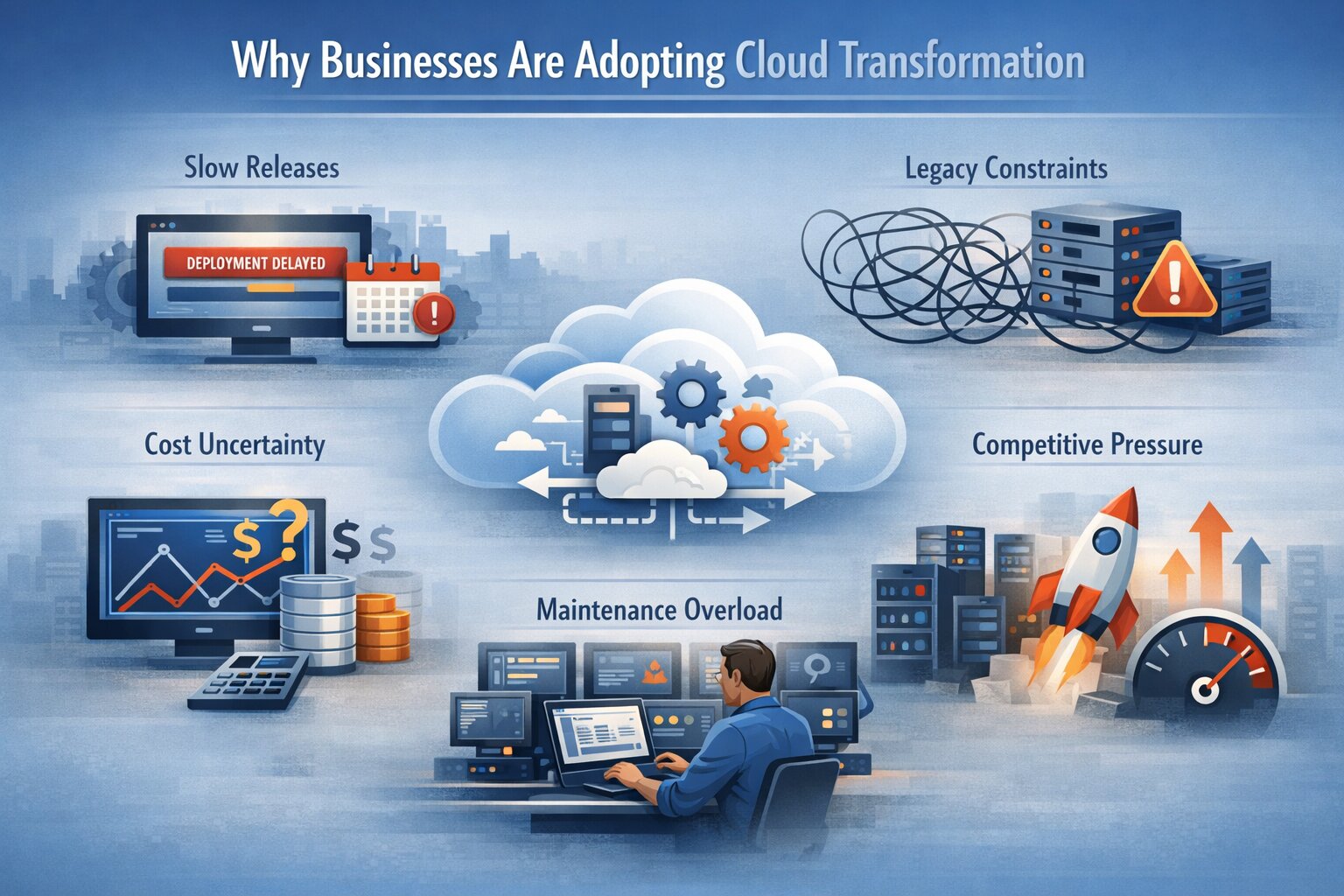 a snapshot of why businesses are adopting cloud transformation